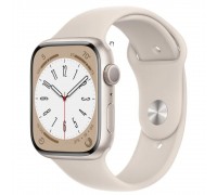 Apple Watch Series 8 45 мм (алюминиевый корпус, звездный свет/звездный свет, спортивный силиконовый ремешок)