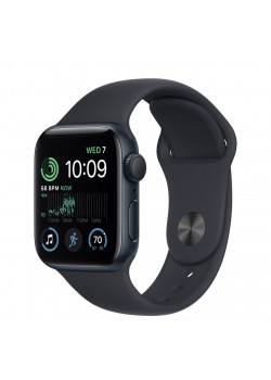 Apple Watch SE 2 40 мм (алюминиевый корпус, полуночный/полуночный, спортивный силиконовый ремешок)