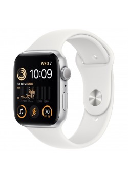 Apple Watch SE 2 40 мм (алюминиевый корпус, серебристый/белый, спортивный силиконовый ремешок)