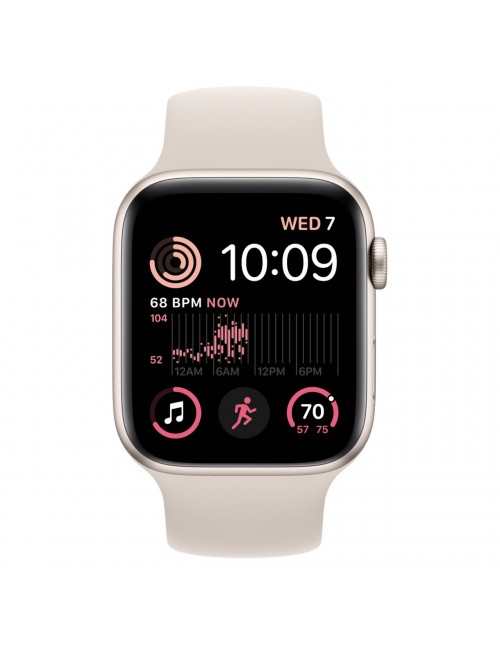 Apple Watch SE 2 44 мм (алюминиевый корпус, звездный свет/звездный свет, силиконовый ремешок)