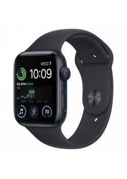 Apple Watch SE 2 44 мм (алюминиевый корпус, полуночный/полуночный, спортивный силиконовый ремешок)