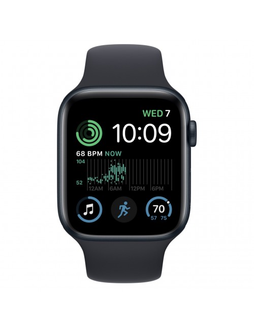 Apple Watch SE 2 44 мм (алюминиевый корпус, полуночный/полуночный, спортивный силиконовый ремешок)