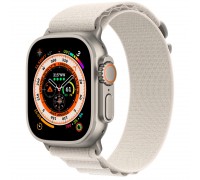 Apple Watch Ultra LTE 49 мм (титановый корпус, титановый/звездный свет, текстильный ремешок размера L)