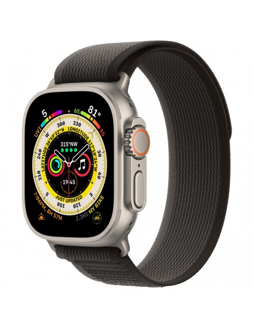 Apple Watch Ultra LTE 49 мм (титановый корпус, титановый/черно-серый, нейлоновый ремешок размера M/L)