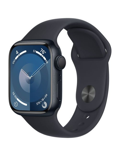 Apple Watch Series 9 41 мм (алюминиевый корпус, полуночный/полуночный, спортивный силиконовый ремешок M/L)