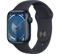 Apple Watch Series 9 41 мм (алюминиевый корпус, полуночный/полуночный, спортивный силиконовый ремешок S/M)