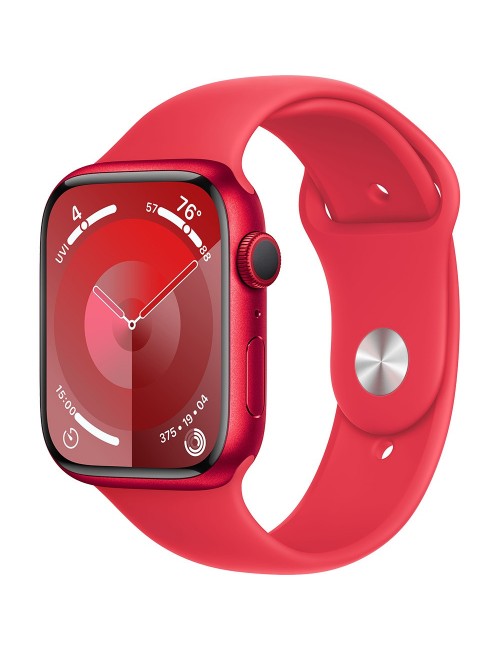 Apple Watch Series 9 45 мм (алюминиевый корпус, красный/красный, спортивный силиконовый ремешок S/M)