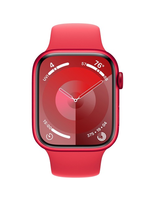Apple Watch Series 9 45 мм (алюминиевый корпус, красный/красный, спортивный силиконовый ремешок S/M)