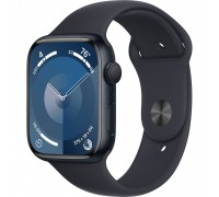 Apple Watch Series 9 45 мм (алюминиевый корпус, полуночный/полуночный, спортивный силиконовый ремешок M/L)