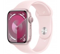 Apple Watch Series 9 45 мм (алюминиевый корпус, розовый/розовый, спортивный силиконовый ремешок M/L)