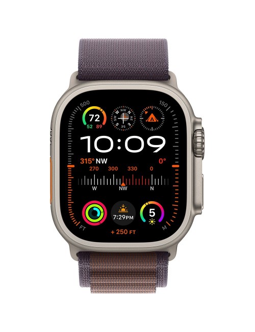 Apple Watch Ultra 2 LTE 49 мм (титановый корпус, титановый/индиго, текстильный ремешок размера S)