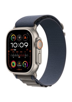 Apple Watch Ultra 2 LTE 49 мм (титановый корпус, титановый/синий, текстильный ремешок размера S)