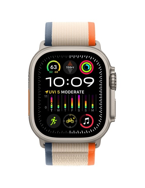 Apple Watch Ultra 2 LTE 49 мм (титановый корпус, титановый/бежево-оранжевый, нейлоновый ремешок размера M/L)