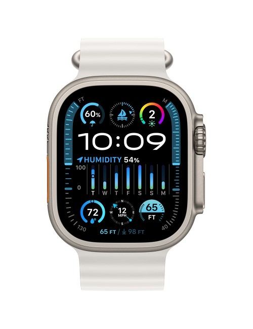 Apple Watch Ultra 2 LTE 49 мм (титановый корпус, титановый/белый, ремешок из эластомера)
