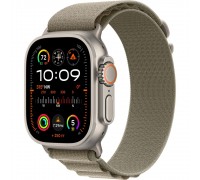 Apple Watch Ultra 2 LTE 49 мм (титановый корпус, титановый/оливковый, текстильный ремешок размера M)